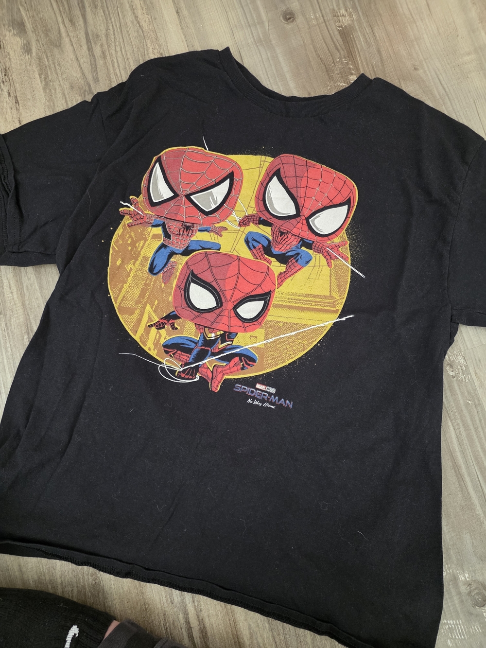 Marvel Spider-Man Black Tee with Red & Yellow Graphic